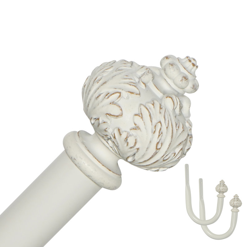 Tringle à rideaux simple réglable Seher de largeur totale x 1 po de diamètre, 48" - 84", Blanc