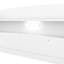Lit plateforme double en bois avec éclairage à DEL intégré, tête de lit avec rangement et garde-corps-118039060