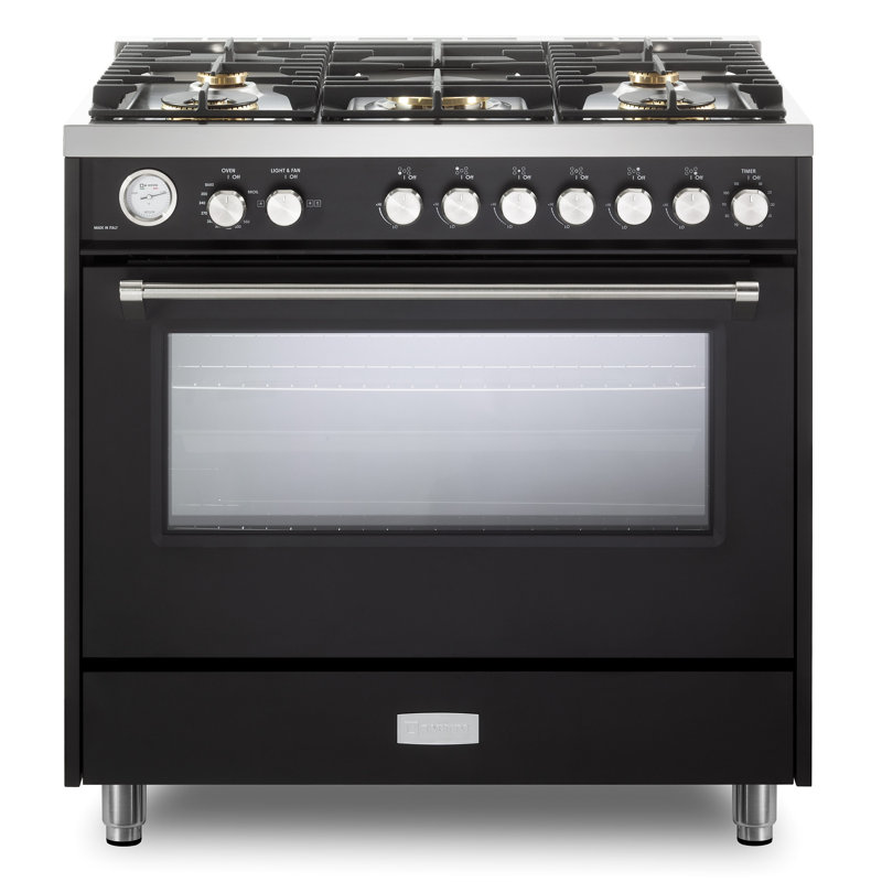 Verona Ultima 36" 5 Burner Single Gas Range, Black