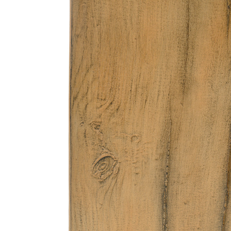 Antwan Wood-Like, , End Table, 27.65" Height, Natural Hue Feature, Indoor Outdoor Living Spaces Table With Wood-Like Distressed Look, 27.65-Inch High, Color Design, Mixable For Decor Setups