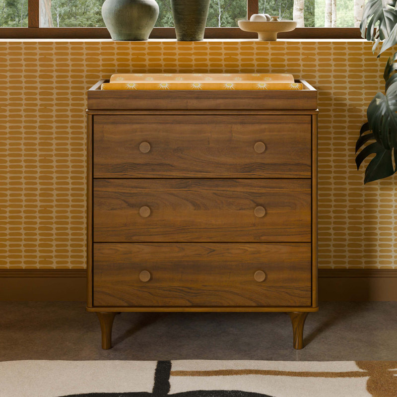 Lolly 3 Drawer Changing Table, Natural Walnut