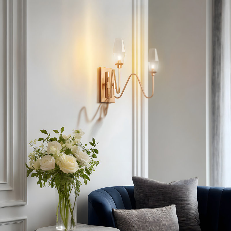 Applique murale articulée réglable à 2 lumières avec abat-jour cylindrique Art Deco