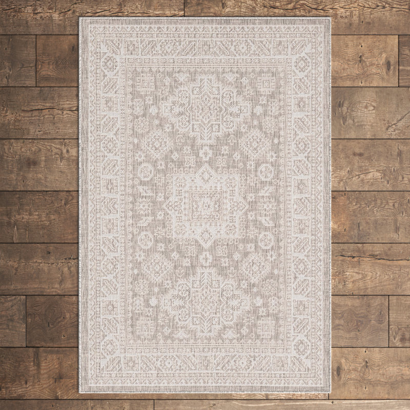 Tapis intérieur / extérieur beige Danera, Rectangulaire 4 pi x 6 pi