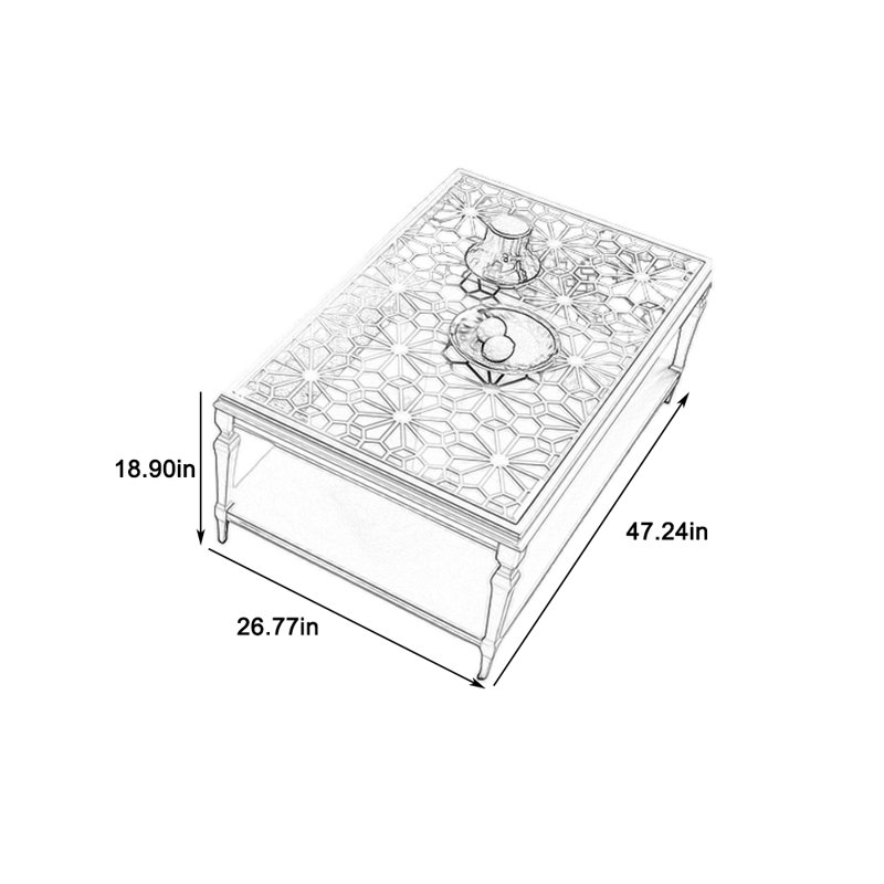 Table basse écologique peinte, H 18,9 po x L 47,24 po x l 26,77 po