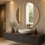 Miroir mural rond 39 po, miroir de meuble-lavabo rond à cadre en métal pour salle de bain, salon, chambre-129865754