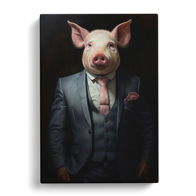 Pig In A Suit Painting No.2 - No Frame Print