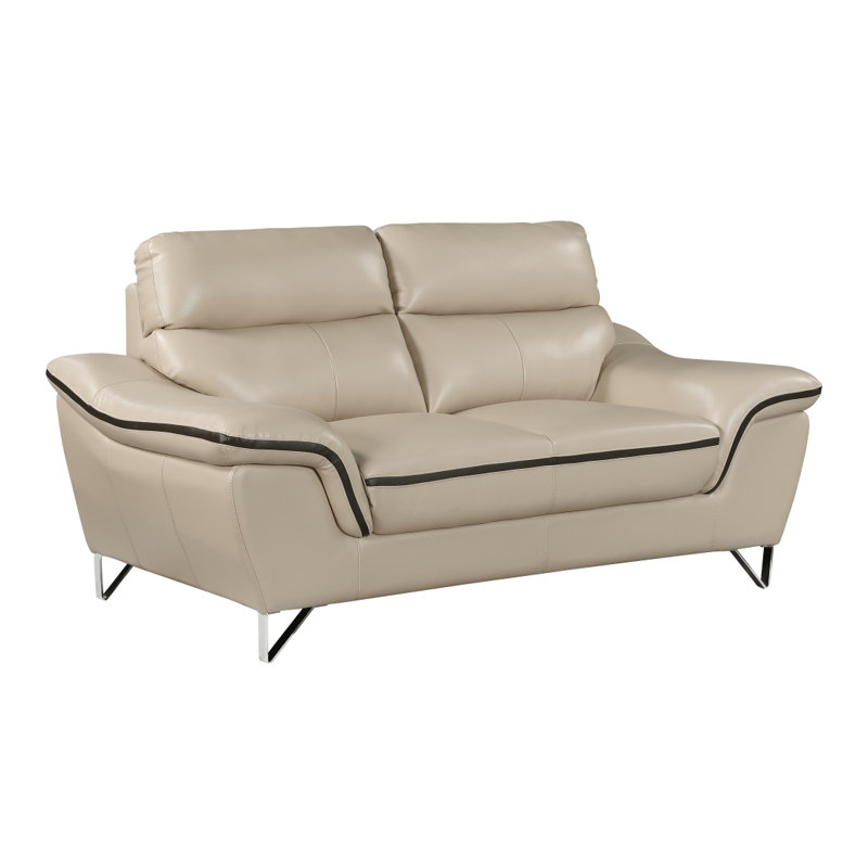 Causeuse moderne en cuir, causeuse en cuir, causeuse moderne, Beige
