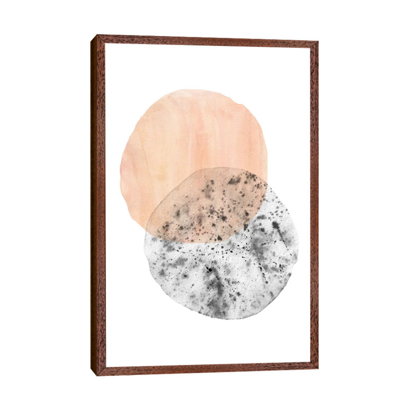 Shapes 1 Piece Painting on Canvas, 66.04cm H x 45.72cm W x 3.81cm D, Classic Brown Wood Framed