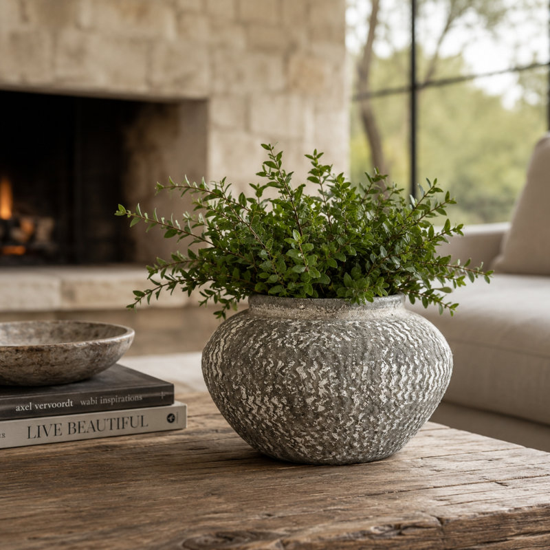 Doherty Stoneware Table Vase, 6" H x 10" W x 10" D
