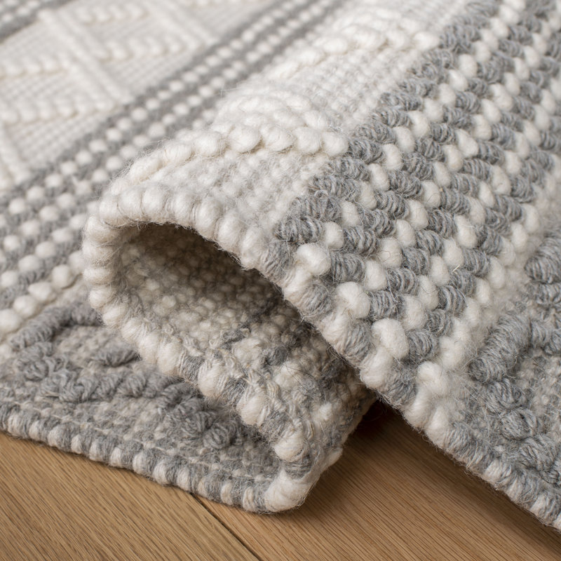 Tapis géométrique en laine tissé à la main Pei Natura, Tapis de couloir 2 pi 3 po x 9 pi