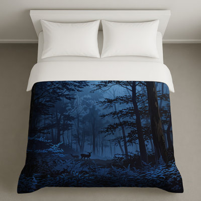 Deer In Dense Forest Duvet Covers