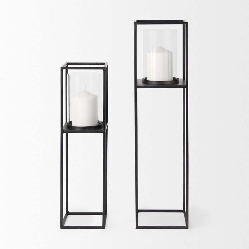 Devi 2 Piece Metal Tabletop Hurricane Set