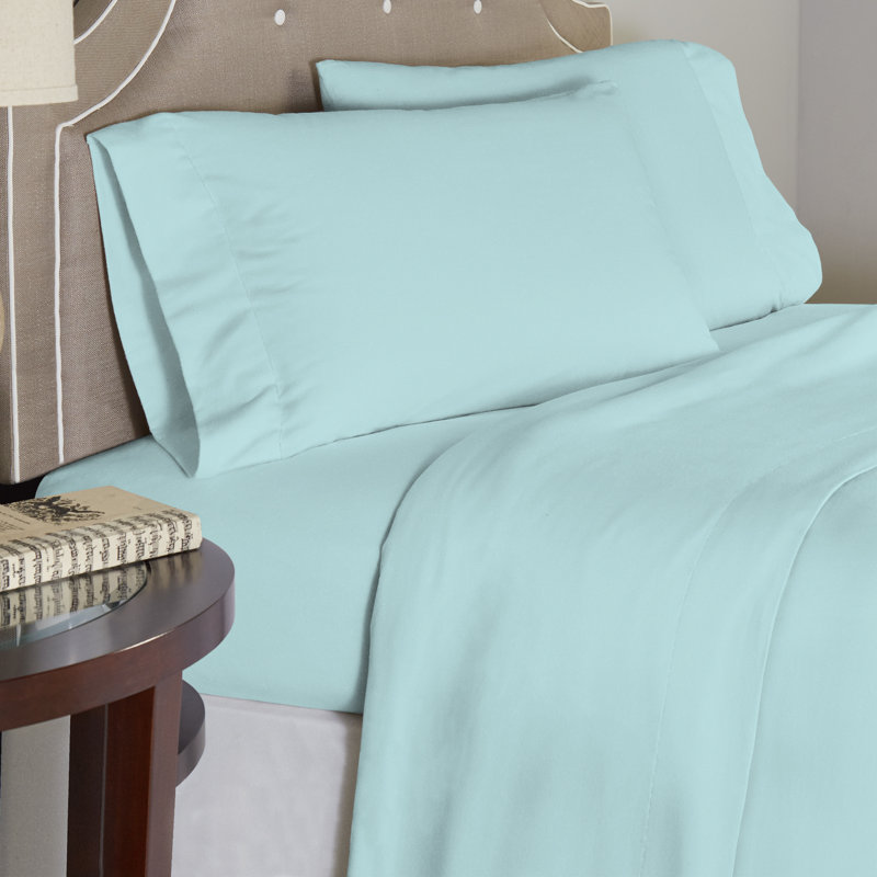Pointehaven 190 GSM 100% Cotton Flannel Deep Pocket Sheet Set, Turquoise, Twin Sheet Set+Fitted Sheet+2 Pillowcases