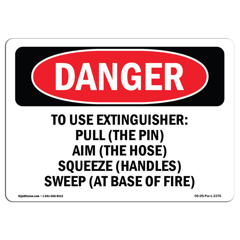 OSHA Danger Sign, 18" H x 24" W x 0.1" D