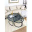 Table basse moderne avec plateau en verre fumé trempé, structure 100% métal robuste, pieds: 0,6 po x 0,6 po | Design industriel en noir et fumée | Parfait pour le salon et les espaces contemporains-49749121-49749123
