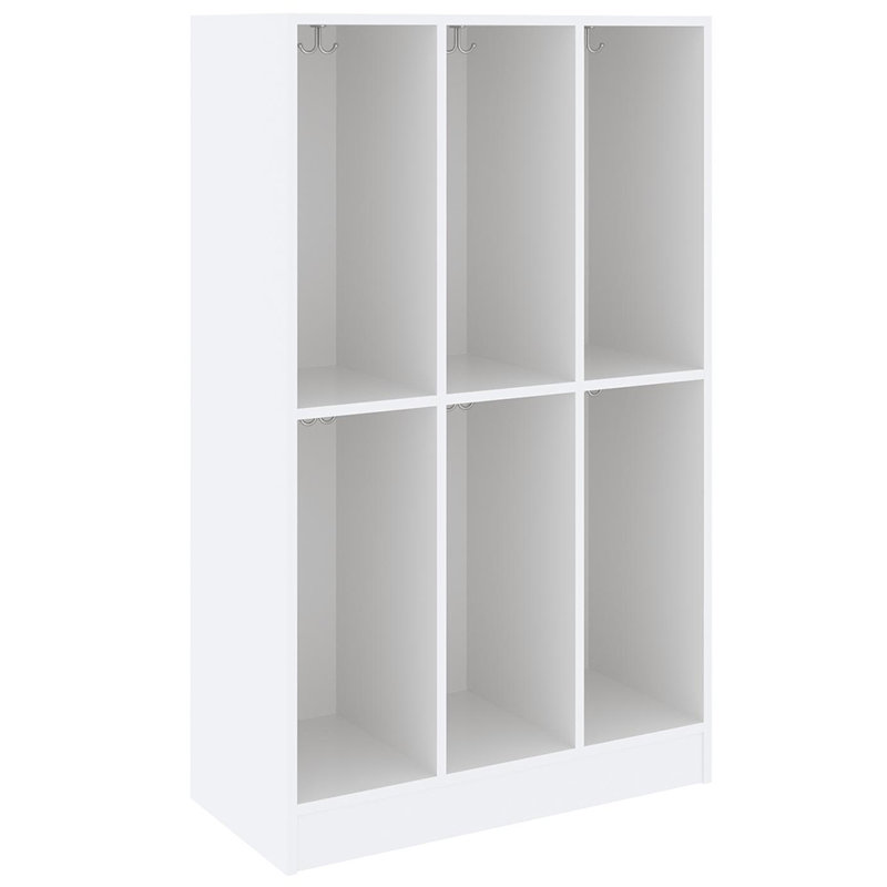 Armoire de salle de classe triple à six compartiments, Terne, H 72 po x l 36 po x P 17 po