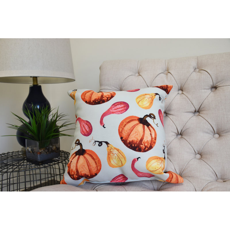 Housse et insert de coussin carré Harvest Gourds Galore, 16 po x 1 po, Vert clair