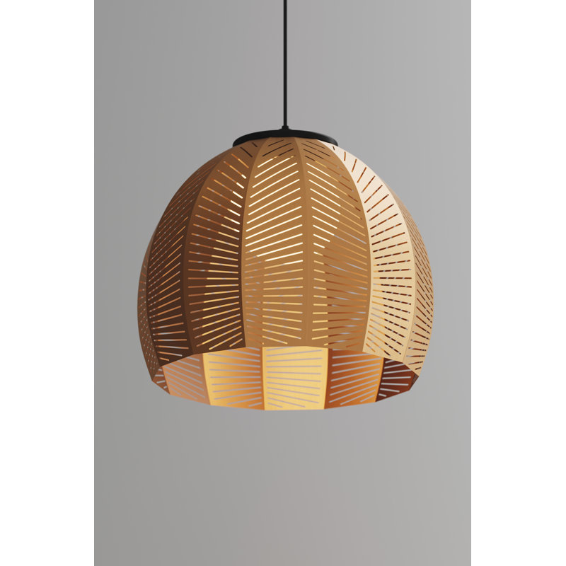 Amicus 1 - Light LED Pendant, Dark Stained Walnut/Rose Gold, 10.25" H x 12" W x 12" D, 2700K