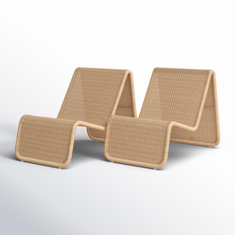 Wave Stackable Lounge Chair, Natural - Set Of 2