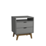 Kyrese Modern 2-Drawer Nightstand w/ Niche - Bedside Table - W21.2"