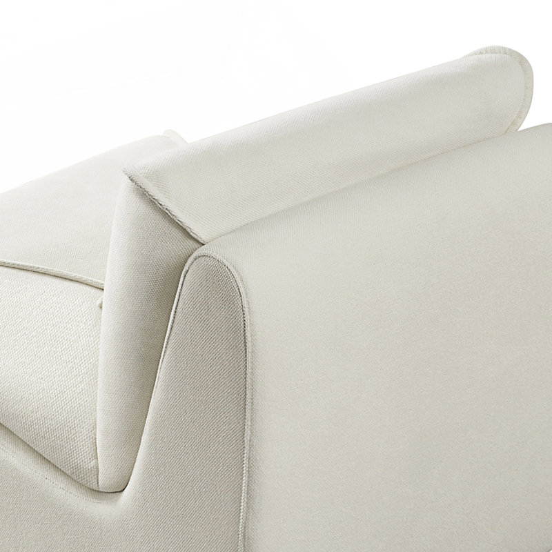 Méridienne compressée avec repose-pieds, petit canapé moderne, Beige