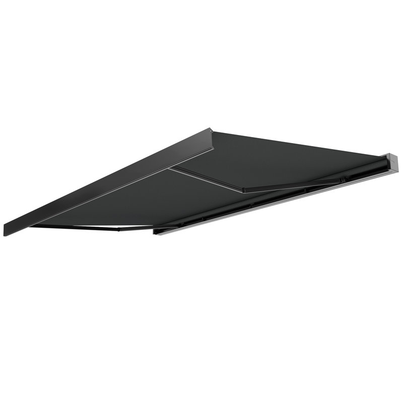 Motorized Retractable Patio Awning with Acrylic Fabric & Aluminum Frame, 10' x 8'