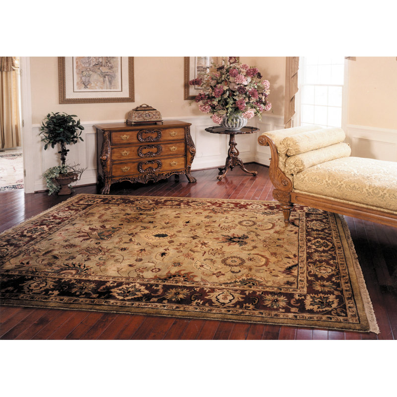 Tapis vert sauge en laine touffeté à la main Matamoros, Rectangle 9 pi 6 po x 13 pi 6 po