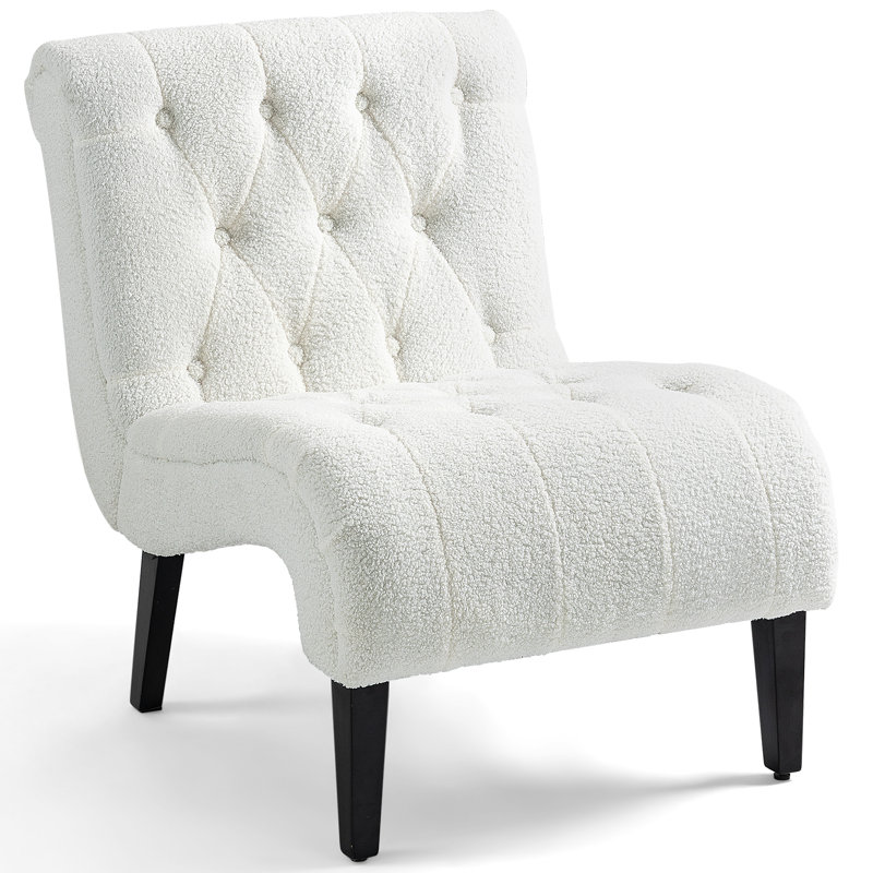 27" Wide Boucle Upholstered Lounge Chair, 1