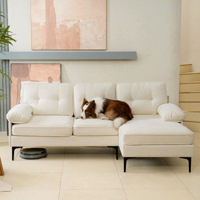 Convertible Sectional Sofa Couch, 83" L-Shape Sofa Couch with Chaise Convertible