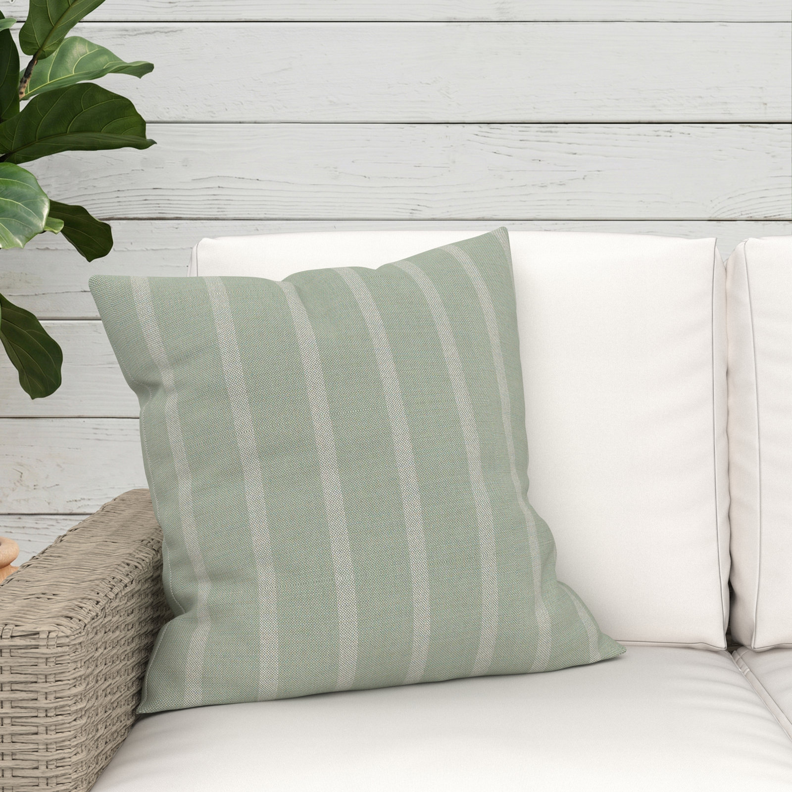 Lani Sunbrella® Throw Pillow, Square 20", Unwind Rainwashed