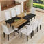 Ensemble de table et chaises, table de salle à manger en bois avec tablette de rangement et chaises d'appoint-955836677