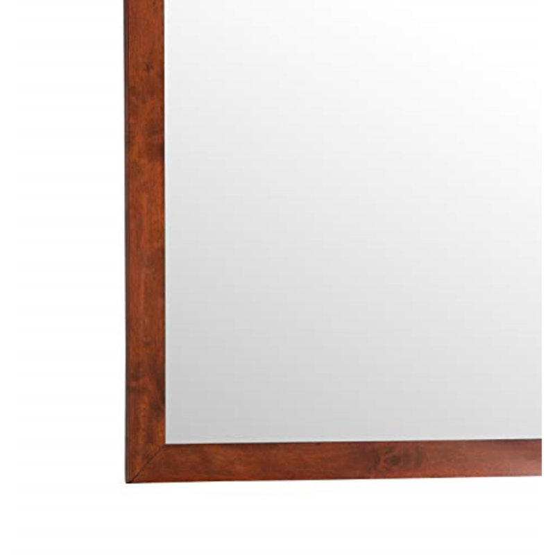 Aguilar Wood Flat Wall Mirror, Cherry