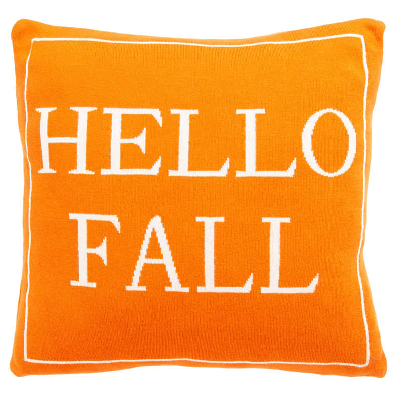19" Orange Cotton Thanksgiving Fall Pillow Set