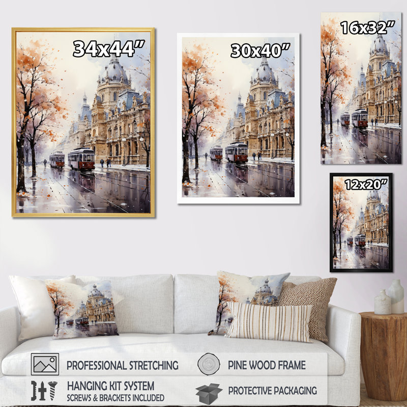 «Paris Boulevard Haussmann Splendor II», reproduction sur toile, H 20 po x l 12 po x P 1 po, Toile tendue