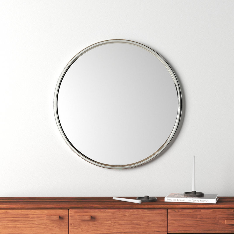 Vidal Stainless Steel Round Mirror
