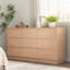 Commode moderne à 9 tiroirs en bois avec design Mid-Century et beaucoup de rangement