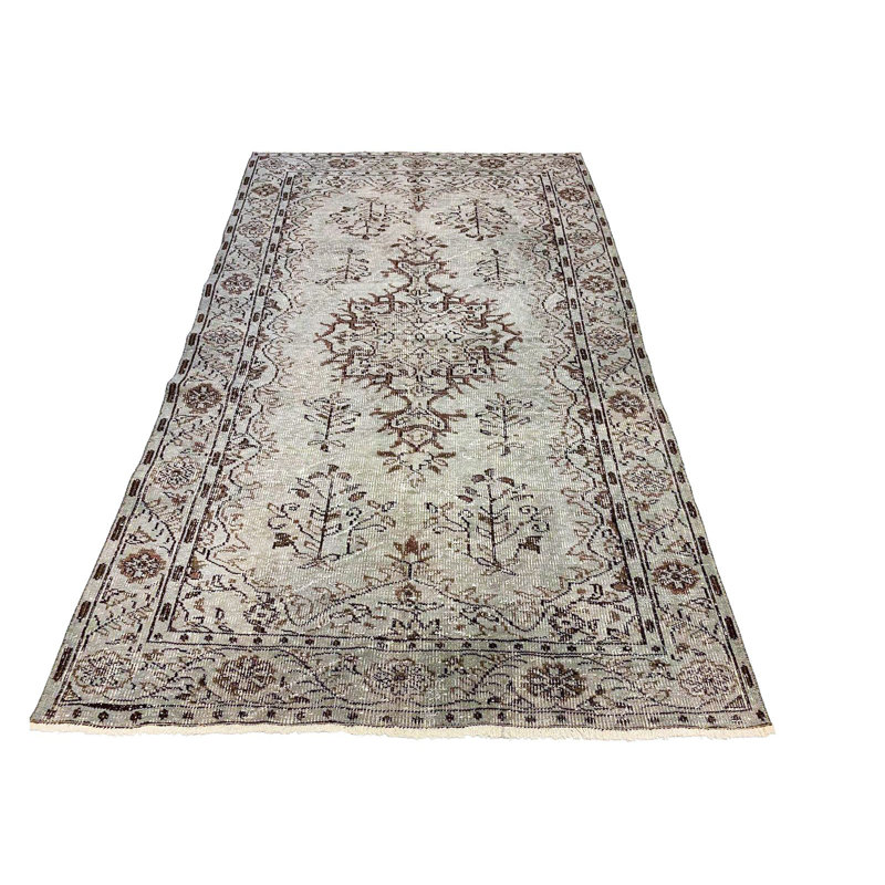 Tapis turc anatolien 5 x 9 gris et brun