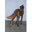 Navarrete Wolf Standing and Howling Life Size Bronze Statue - Size: 45"L x 15"W x 34"H.