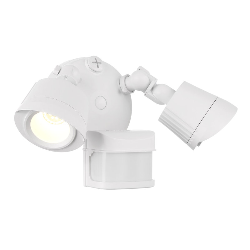LED Motion Sensored Double Flood Light in White, White
