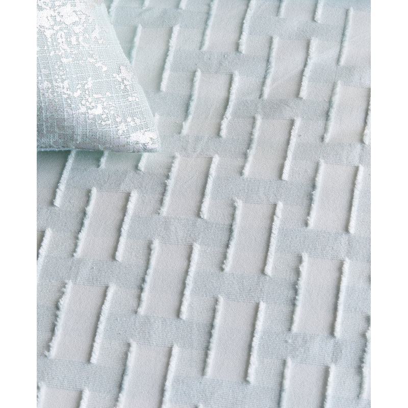 Refresh Geometric Cotton Duvet Cover, Mist, Twin Duvet Cover