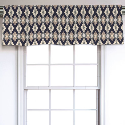 Sateen Geometric Ruffled Window Valance