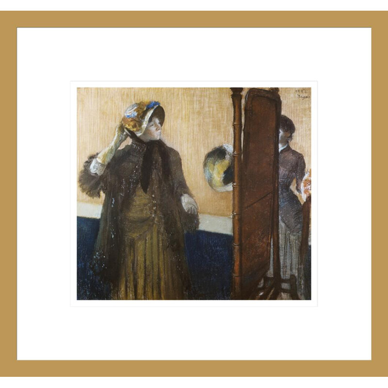 «At the Milliner's» par Edgar Degas, impression giclée encadrée, H 13,75 po x l 14,56 po