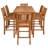 Teak Wood Bistro Bar Set Including Rectangular Table And Abacho Barstools-109480734-109480733
