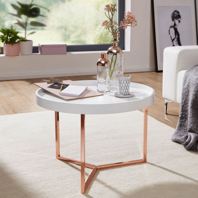 Helen Frame Coffee Table, Copper/White