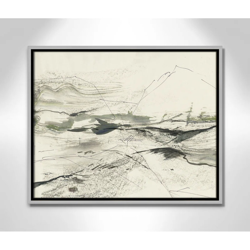 " Green Sketches " by PI Studio, Pas de tapis, Encadrement argenté, H 17,5 po x l 21,5 po x P 2 po