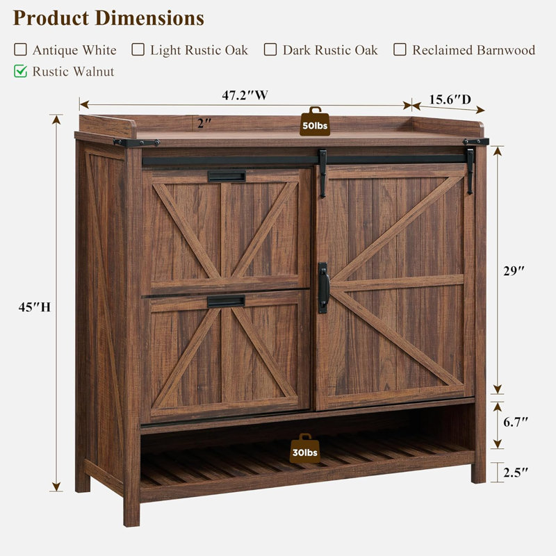 Armoire de rangement pour chaussures Farmhouse 2, Chêne rustique