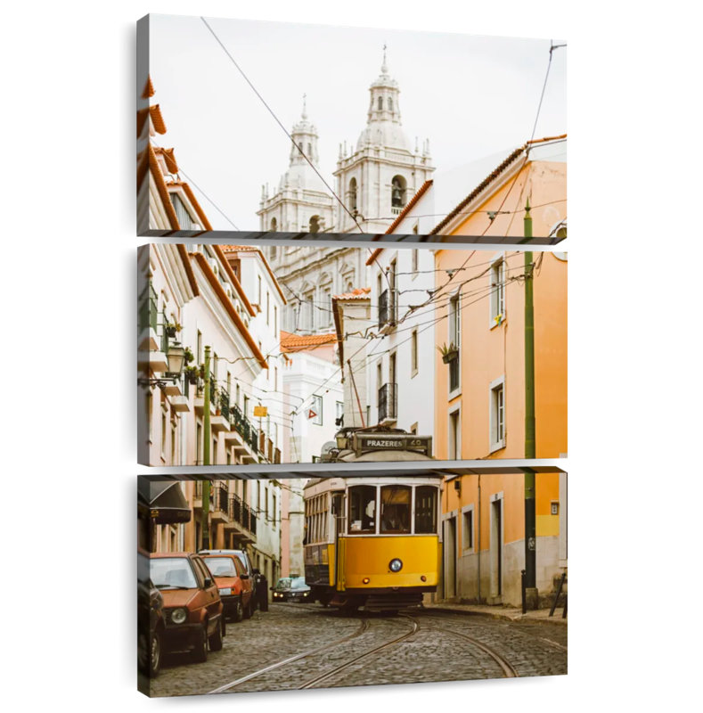 Mehar Alfama Yellow Tram, 74" H x 48" W