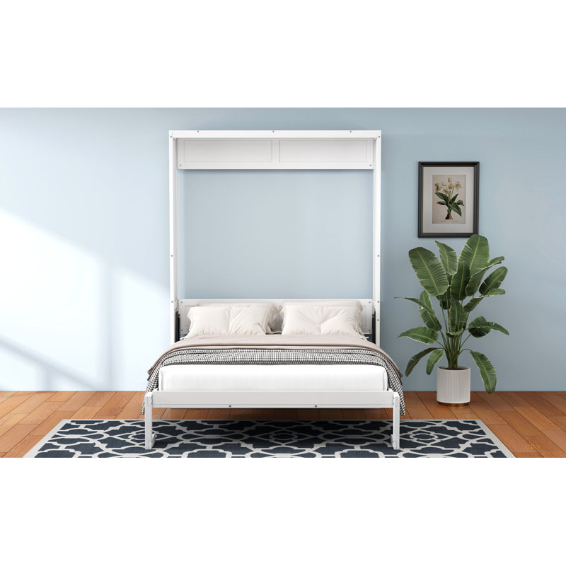 Lit escamotable mural Murphy, Grand, Blanc / gris antique