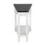 Table de chevet Orso, tablette, plateau brun en angle de 24 pouces, acajou blanc
