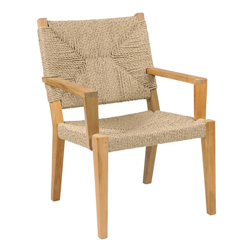 Hadley Teak Patio Dining Armchair, Natural 